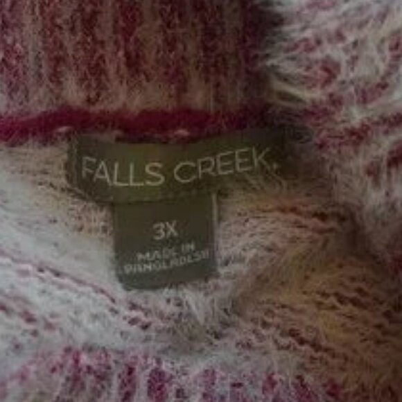 NWT Falls Creek Mock Turtleneck Plaited Sweater Fushia White - Picture 5 of 6